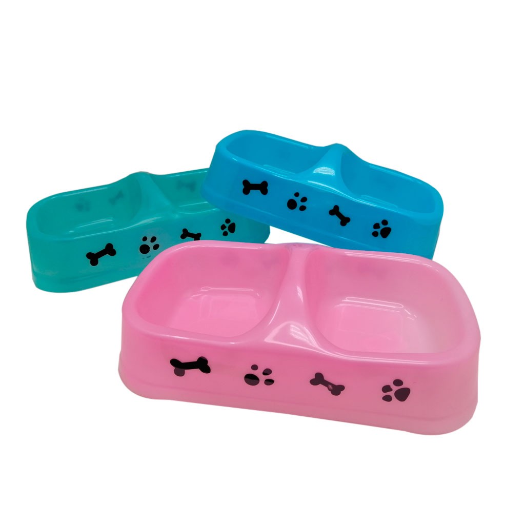 COMEDERO DOBLE PARA MASCOTAS / PLATO DUPLO DE COMIDA Y AGUA