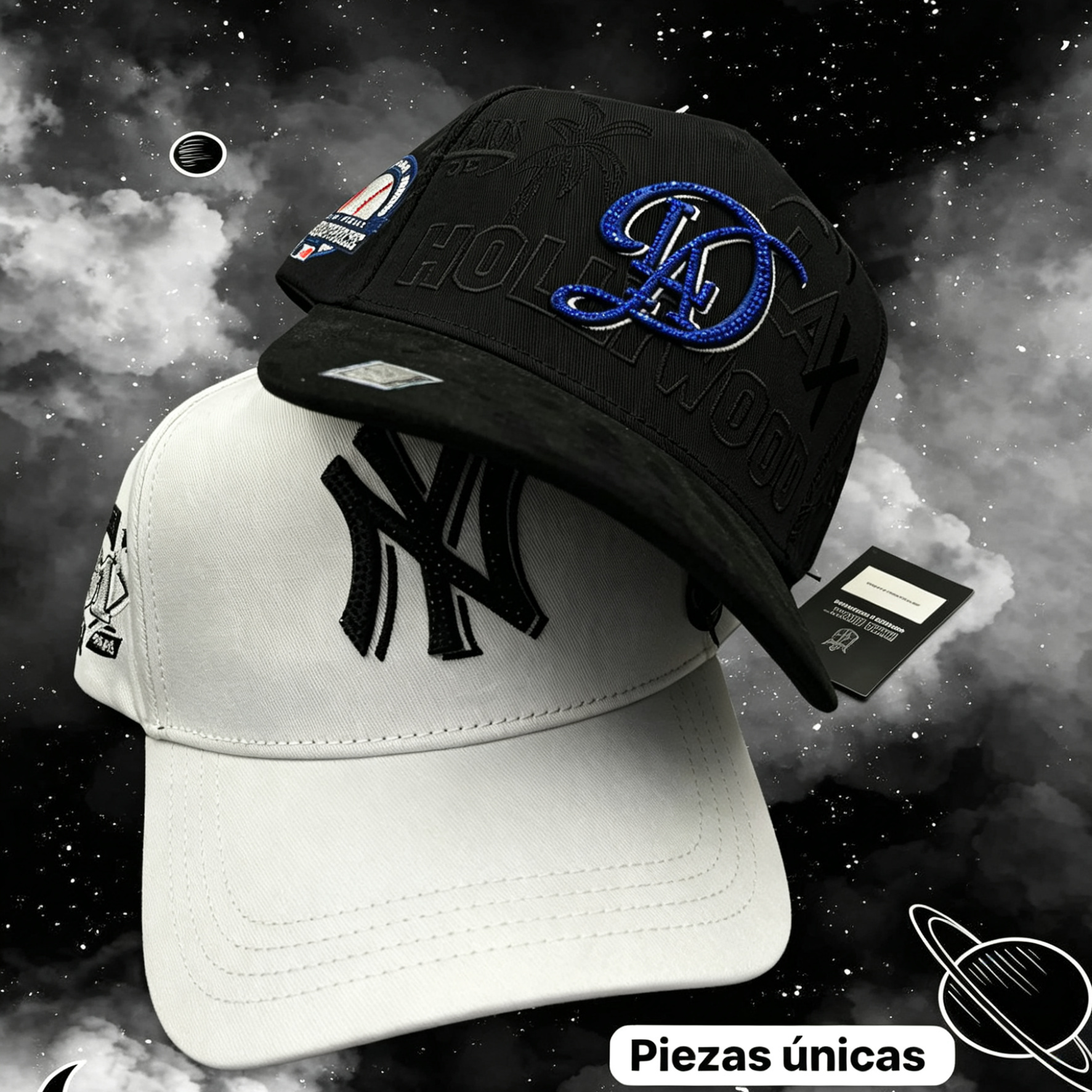 GORRA BIGG BOSS 101 NY BLACK & WHITE + DODGERS BLACK HOLLYWOOD / BIGG BOSS - EDICIÓN ESPECIAL