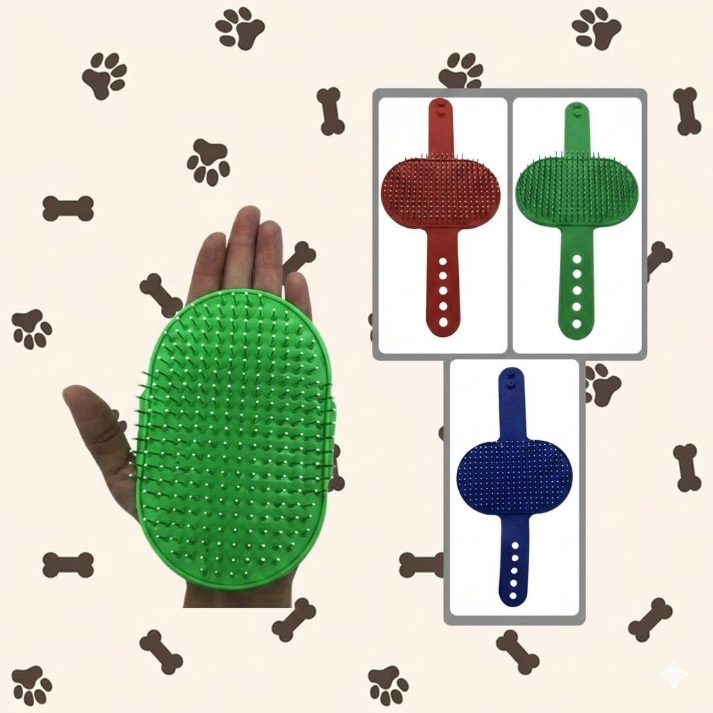 Cepillo de Goma con Correa para Perros y Gatos - Grooming Suave