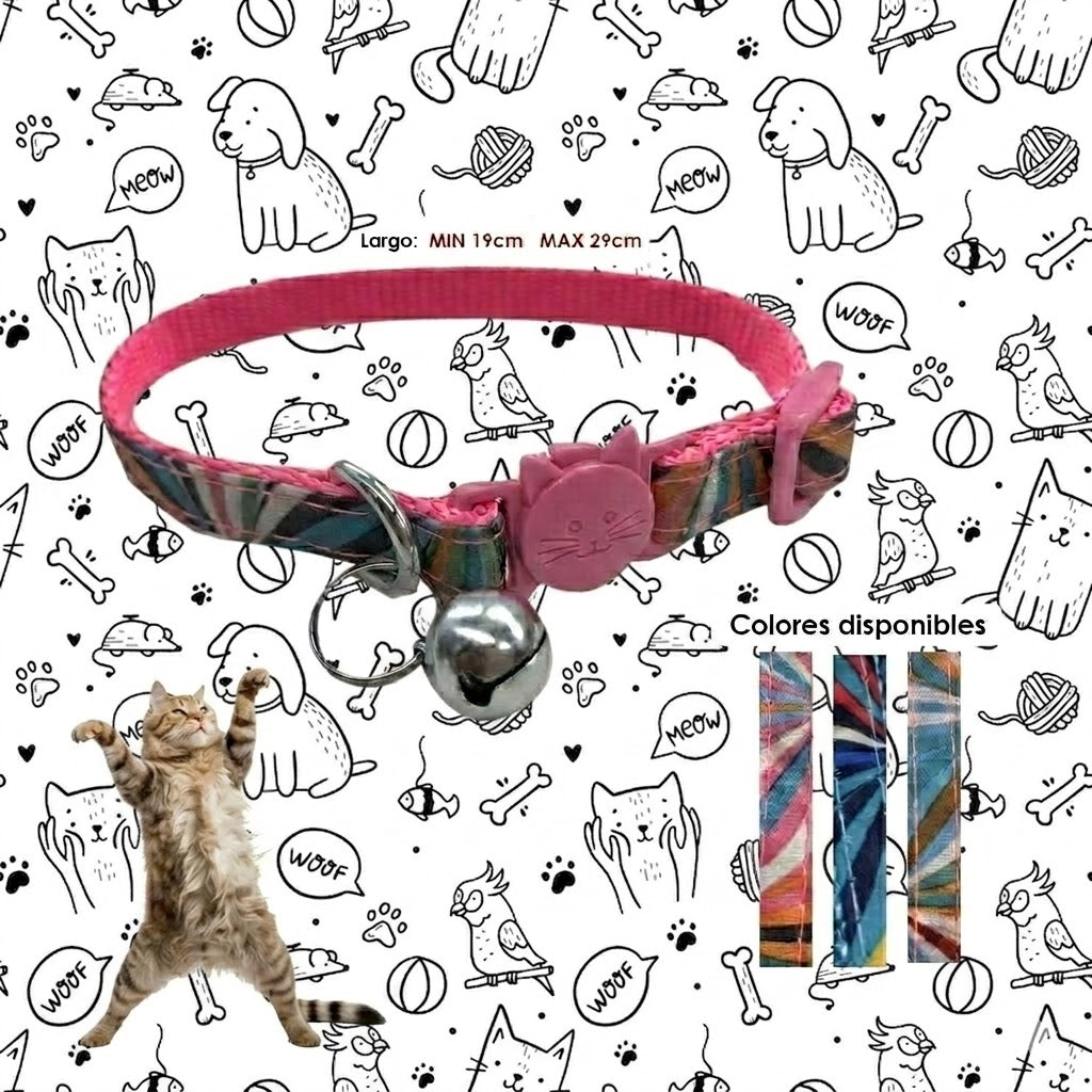 Collar para Gato con Cascabel y Hebilla de Seguridad