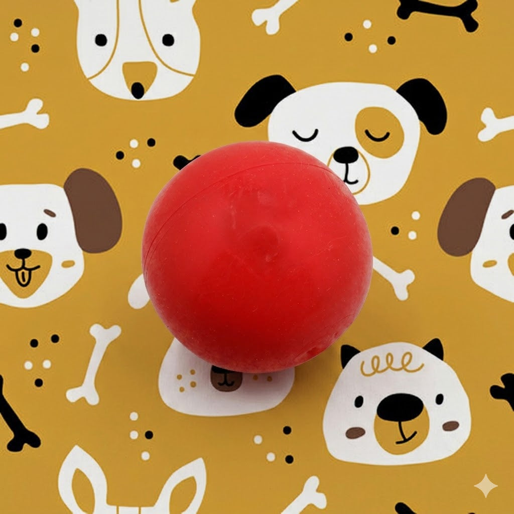 PELOTA SÓLIDA DE GOMA PARA PERROS / RESISTENTE A MORDIDAS 8 CM