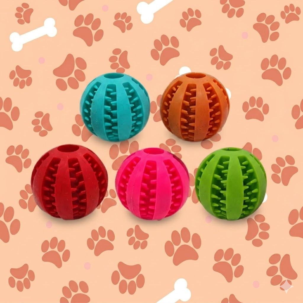 PELOTA DENTAL DISPENSADORA DE PREMIOS PARA PERROS / 5 COLORES DISPONIBLES