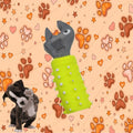 JUGUETE HERRAMIENTA DE GOMA CON PICOS PARA PERROS / SONIDO AL MORDER - GRIS Y VERDE