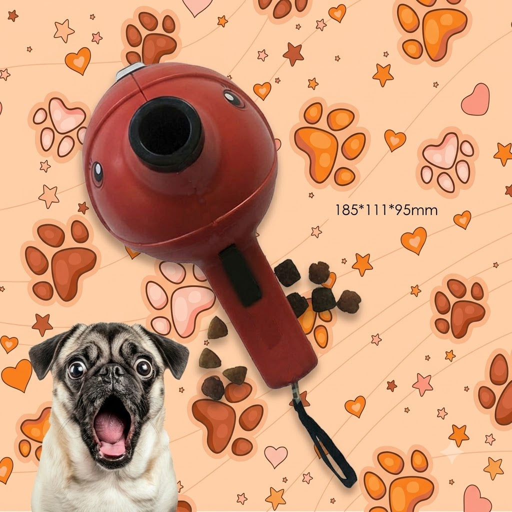 LANZADOR DE SNACKS PARA PERROS / FORMA DE CABEZA 185 X 111 X 95 MM - ROJO