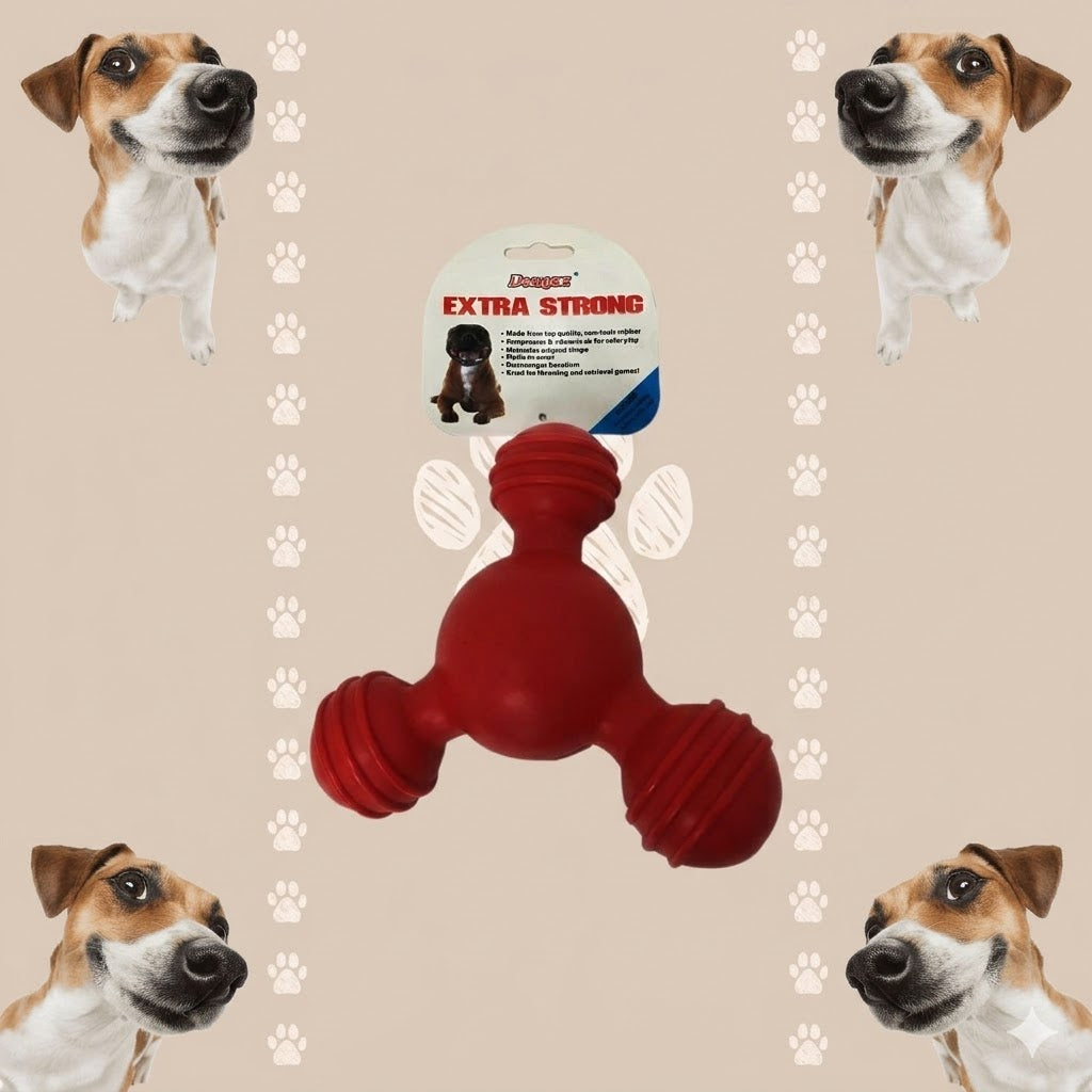 DOGGER EXTRA STRONG / JUGUETE DE GOMA TRI-HUESO PARA PERROS MORDEDORES 14 CM