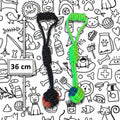 JUGUETE CUERDA CON ASA Y PELOTA DE NUDO PARA PERROS / 36 CM - NEGRO Y VERDE