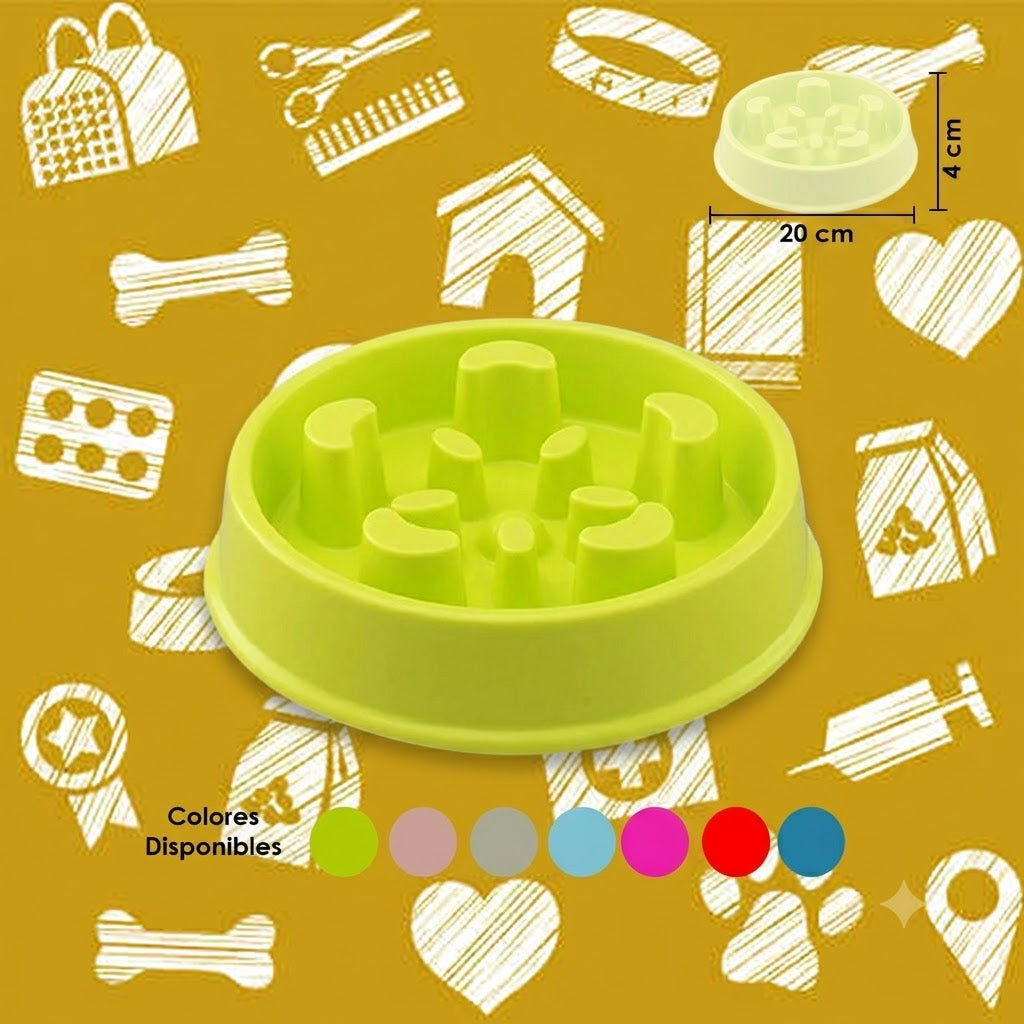 COMEDERO LENTO SLOW FEEDER PARA MASCOTAS / LABERINTO ANTIATRAGANTAMIENTO 20 CM