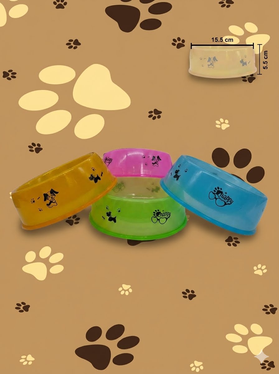 PLATO COMEDERO PARA MASCOTAS / COLORES VARIADOS 15.5 CM