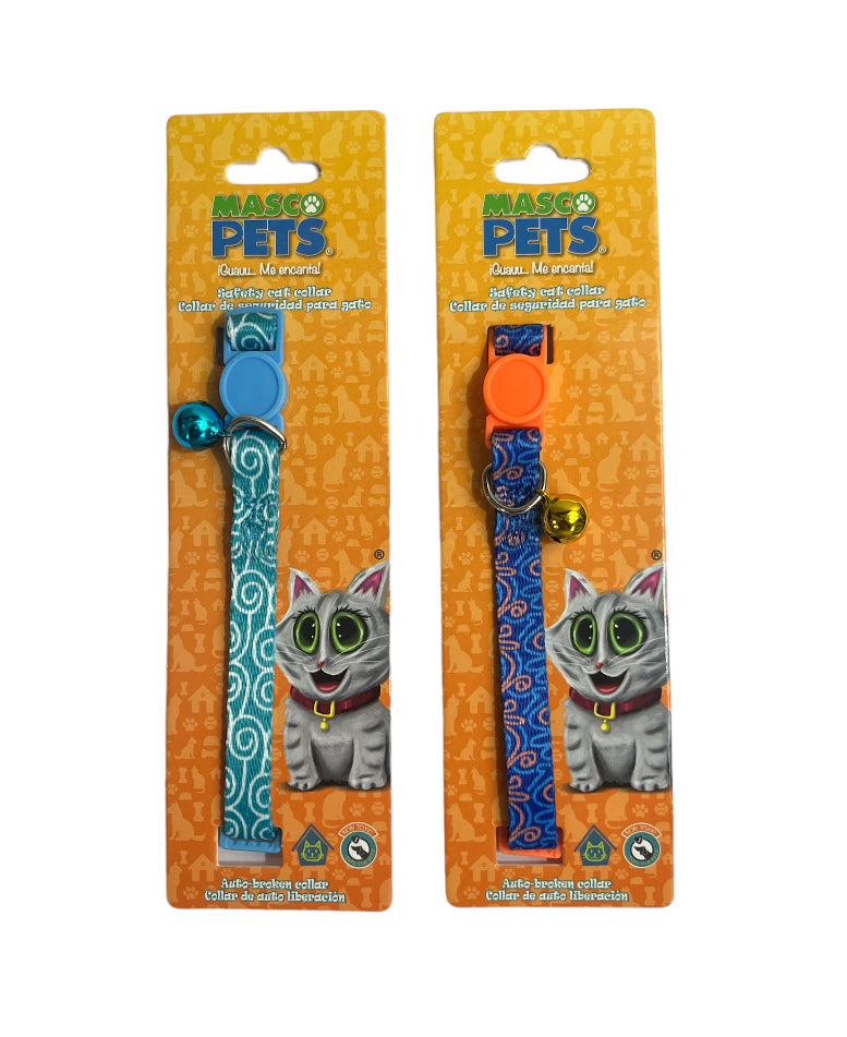 COLLAR PARA GATO CON CASCABEL / AJUSTABLE Y SEGURO - MASCOPETS