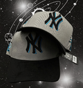 Gorra bicolor gris y negro Big Boss con logo NY en strass - Kevin Hats