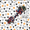 JUGUETE DE CUERDA CON NUDOS PARA PERROS / ALGODÓN MULTICOLOR 14 CM