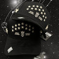 Gorra negra Big Arts District con estrellas plateadas y parche Los Angeles California - Kevin Hats