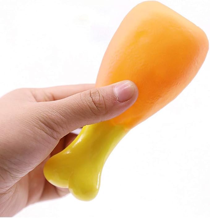 JUGUETE MUSLO DE POLLO DE GOMA PARA PERROS / 12.5 CM
