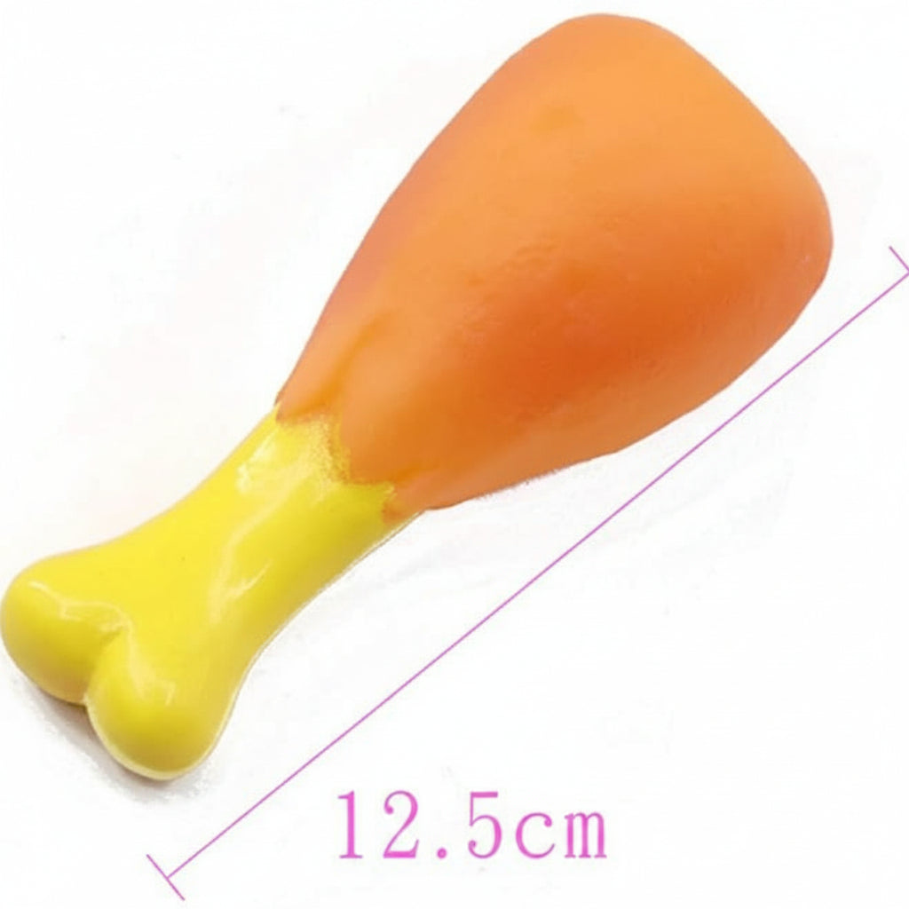 JUGUETE MUSLO DE POLLO DE GOMA PARA PERROS / 12.5 CM