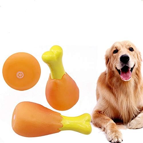 JUGUETE MUSLO DE POLLO DE GOMA PARA PERROS / 12.5 CM
